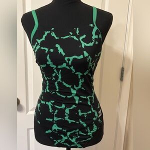 Speedo Endurance swimsuit Sz Large 10 Wrack it up Flyback racerback green black